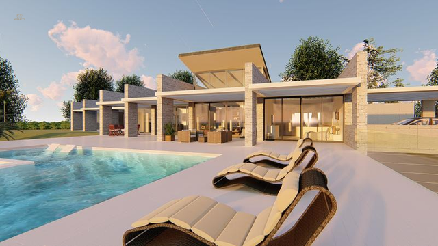 Moderne Designvilla in Los Flamingos mit Panoramablick auf das Meer