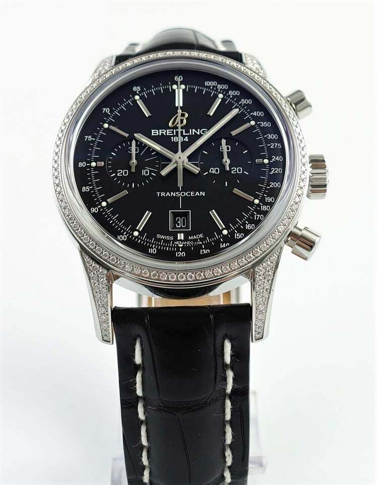 Herando Breitling Transocean Chronograph 38 Diamond Setting