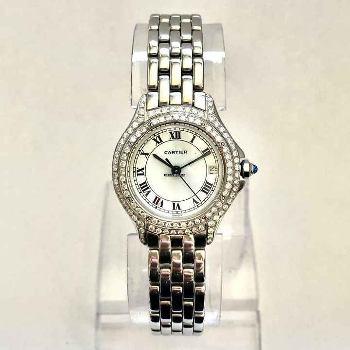 CARTIER TANK SOLO 24mm Steel Watch 0.62TCW Diamonds