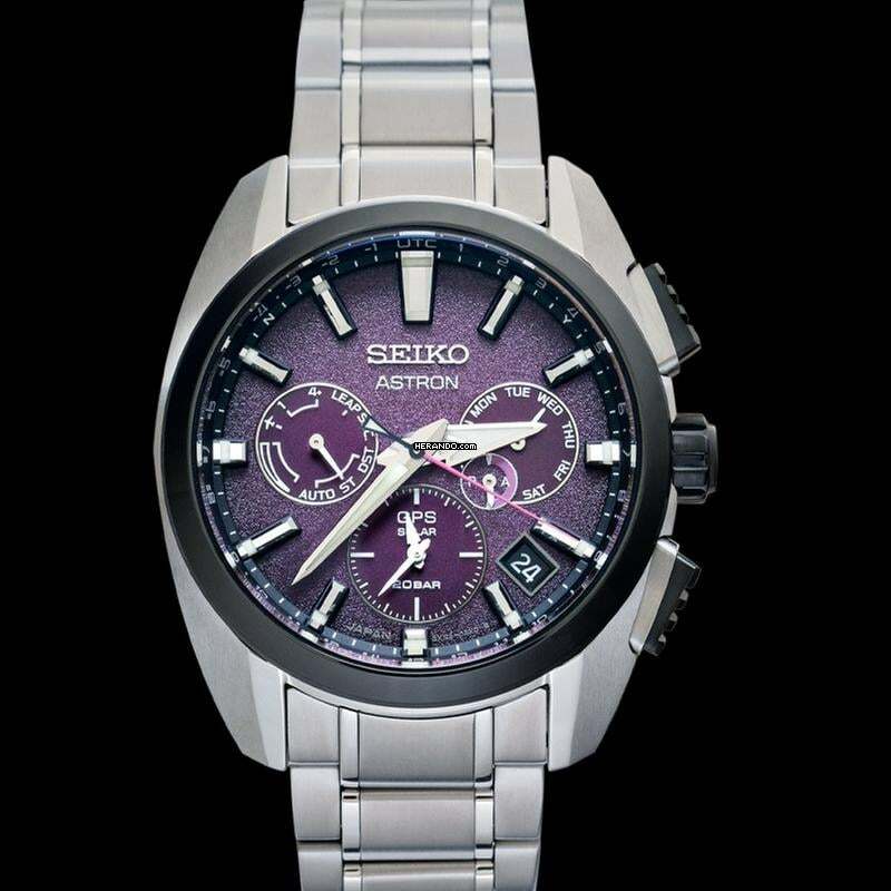 Herando - Seiko Astron GPS Solar SBXC101 - Astron Quartz Purple Dial  Titanium Men's Watch u003c/h1u003e