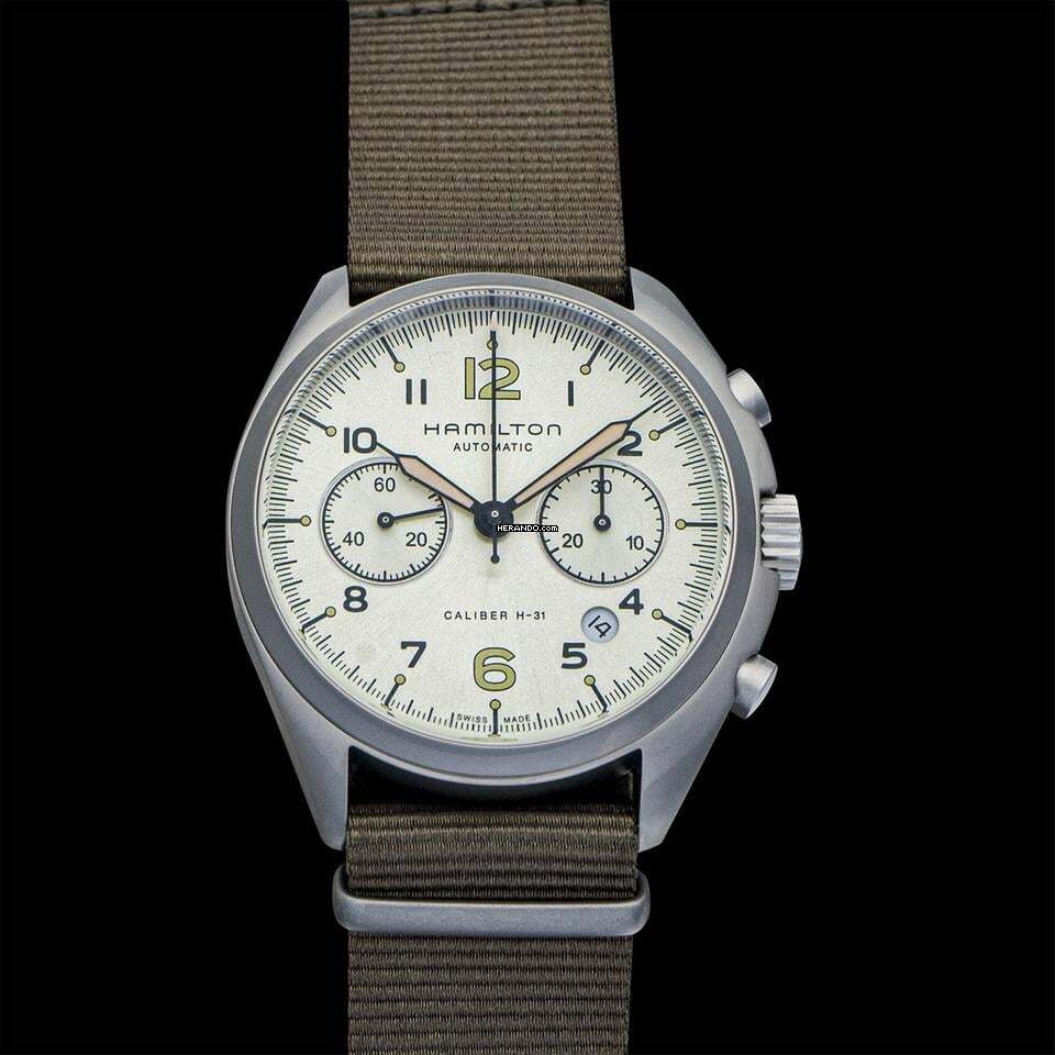 Herando Hamilton Khaki Pilot Pioneer H76456955 Khaki Aviation Automatic Beige Dial Stainless Steel Men s Watch h1