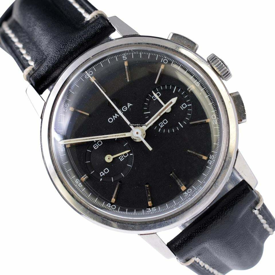 Herando Omega De Ville 101.009 chronograph caliber 320 black dial 1965 s h1