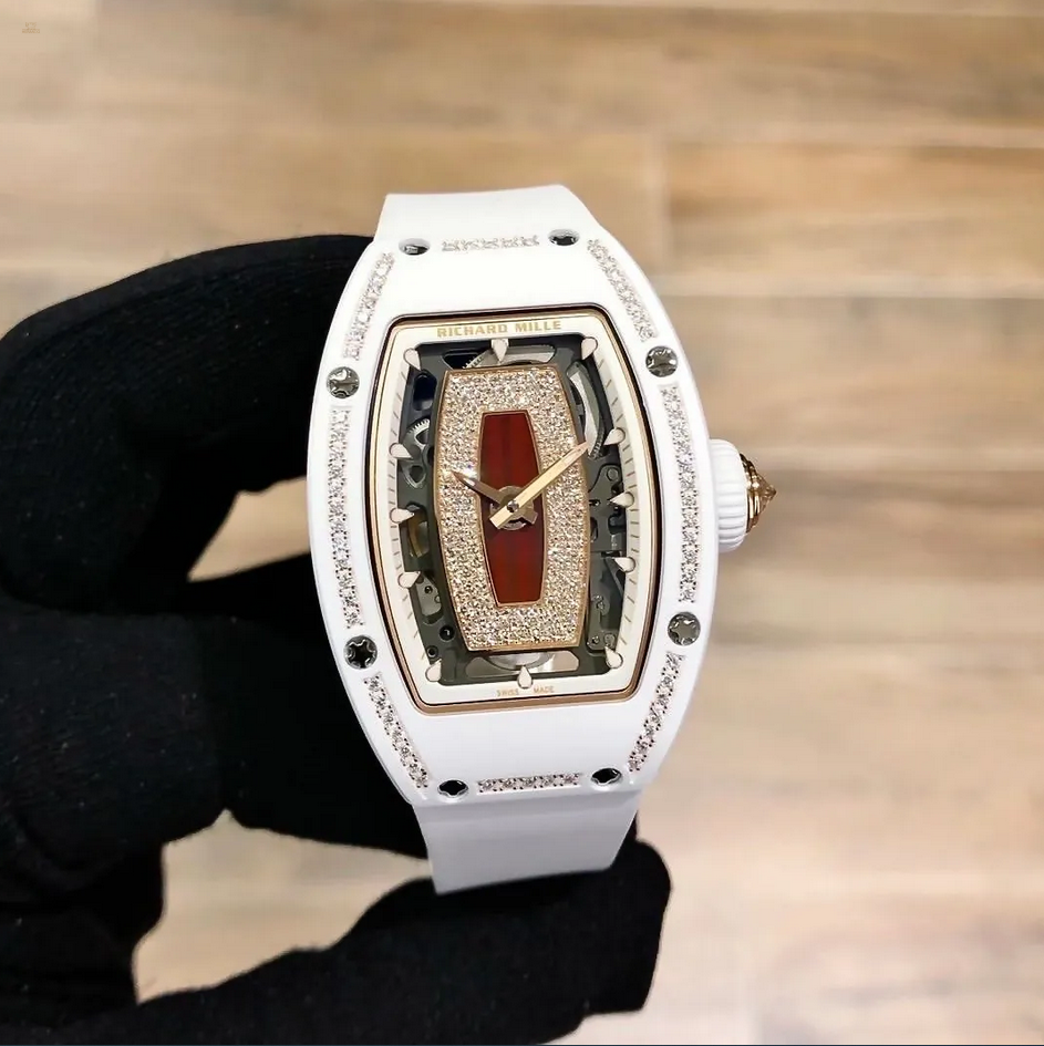 Herando Richard Mille RM 07 01 White Ceramic with Gemstones