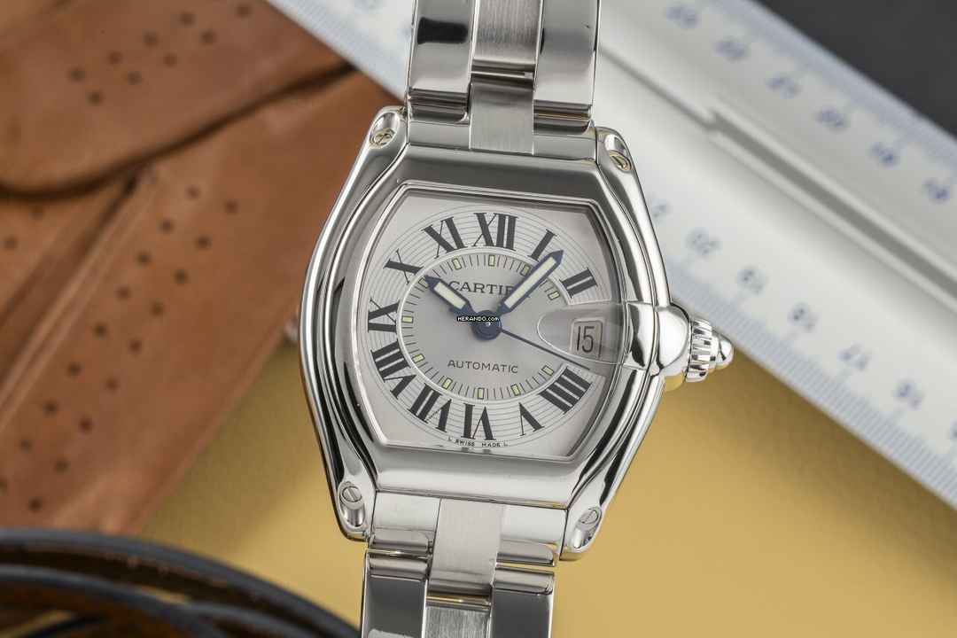 CARTIER TANK SOLO 24mm Steel Watch 0.62TCW Diamonds
