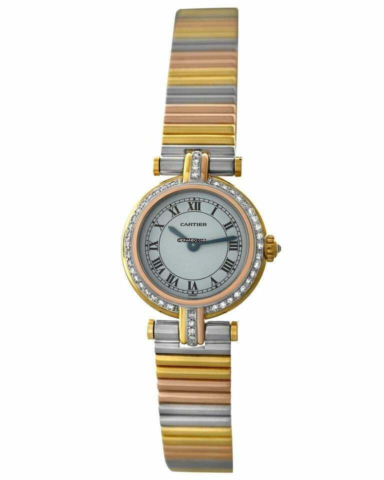 Herando Cartier Trinity Vendome 8100 Yellow Rose White 53 Gr. 18K Gold 21MM Ladies Watch