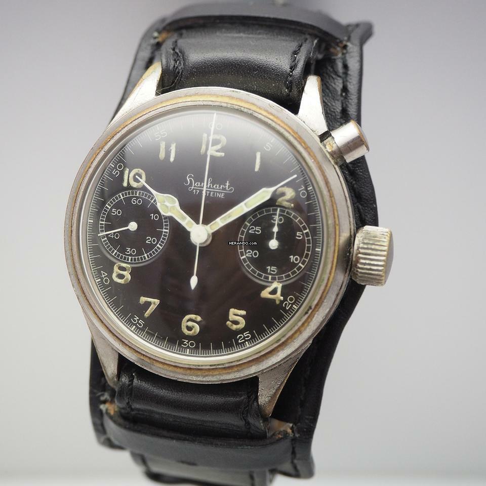 Herando Hanhart Vintage Monopusher Eindrucker Chronograph WW2 Cal.40 50 h1