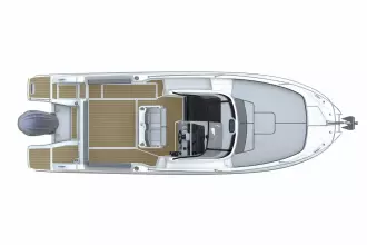 Jeanneau Cap Camarat 7.5 WA - diagram of cockpit with seats folded