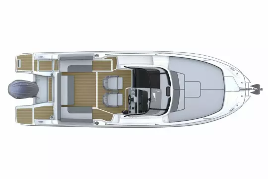 Jeanneau Cap Camarat 7.5 WA - diagram of cockpit with seats