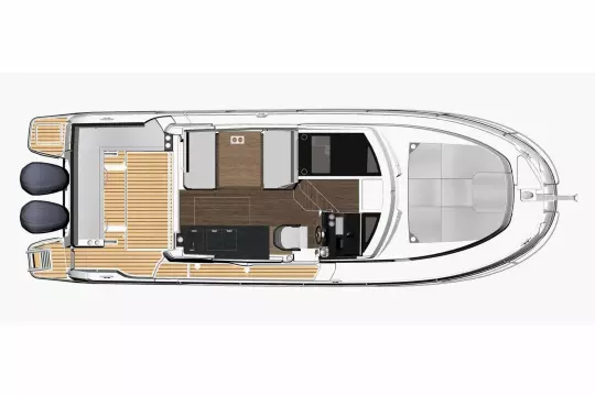 Jeanneau Merry Fisher 1095 - diagram of wheelhouse and bow