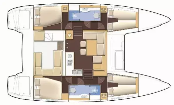 Manufacturer Provided Image: Lagoon 400 S2 4 Cabin 2 Bathroom Layout Plan