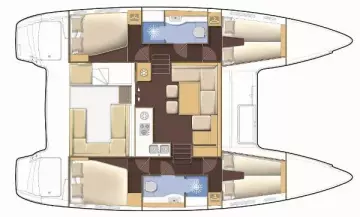 Manufacturer Provided Image: Lagoon 400 S2 4 Cabin 2 Bathroom Layout Plan