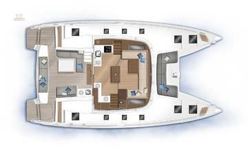 Manufacturer Provided Image: Lagoon 50 Upper Deck Layout Plan