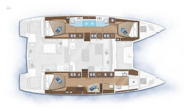 Manufacturer Provided Image: Lagoon 50 3 Cabin Layout Plan