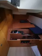 Interior view of 2017 Jeanneau Sun Odyssey 469 sailboat showing storage compartments.