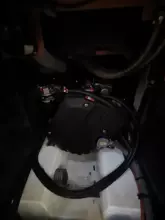 Engine compartment of a 2017 Jeanneau Sun Odyssey 469 sailboat.