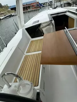 Teak Settees & Table