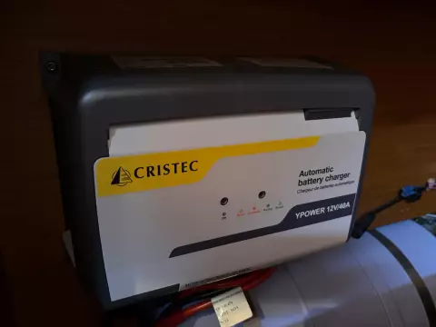 Cristec automatic battery charger in Jeanneau Sun Odyssey 479, 2019 model.