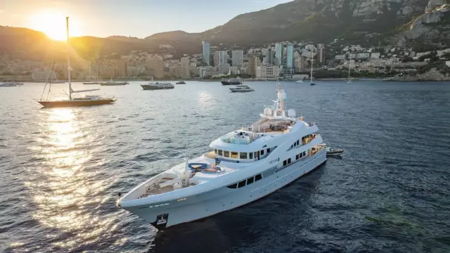 Monaco At Sunset Bow On Port Side