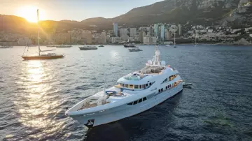 Monaco At Sunset Bow On Port Side