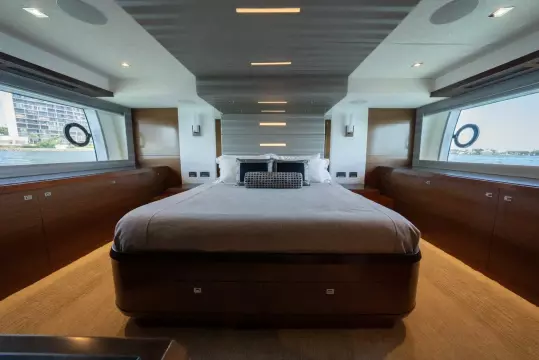 Master Stateroom - King Bed Looking Aft