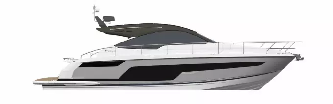 2025 Fairline Targa 50 Open luxury yacht, sleek design, side view.