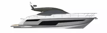 2025 Fairline Targa 50 Open luxury yacht, sleek design, side view.