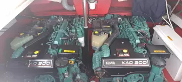 Twin Volvo Penta KAD 300 engines in a 2003 Sunseeker Superhawk 34 yacht.