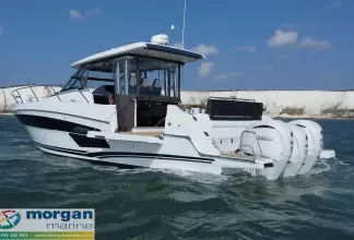 Jeanneau Cap Camarat 12.5 WA - view towards port side terrace and outboards