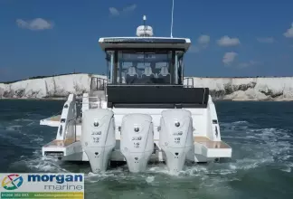 Jeanneau Cap Camarat 12.5 WA - transom with triple Yamaha outboards