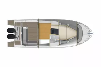 Jeanneau Cap Camarat 9.0 CC - diagram of cabin and toilet compartment layout