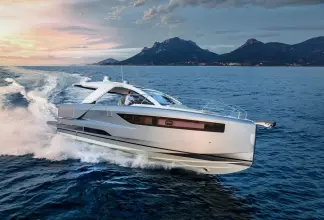 Jeanneau DB 43 inboard - on the water with beautiful sunset